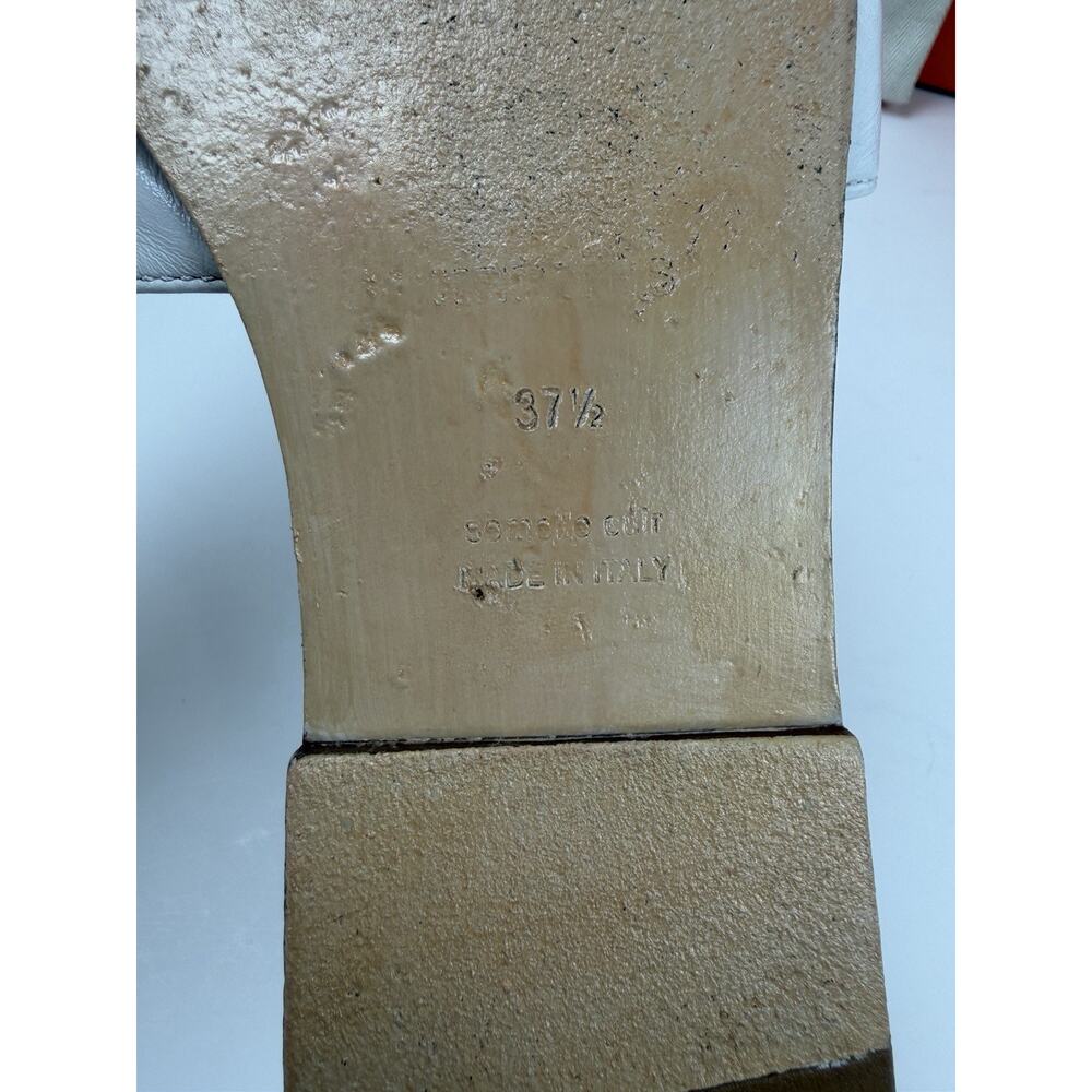 Size 6.5 - Hermes Oran White Leather Sandals - Picture 10 of 11